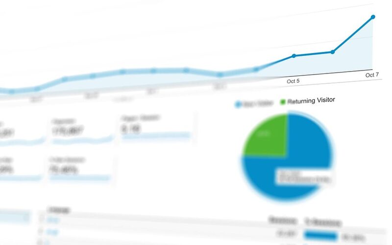 SEO performance chart on an analytics dashboard